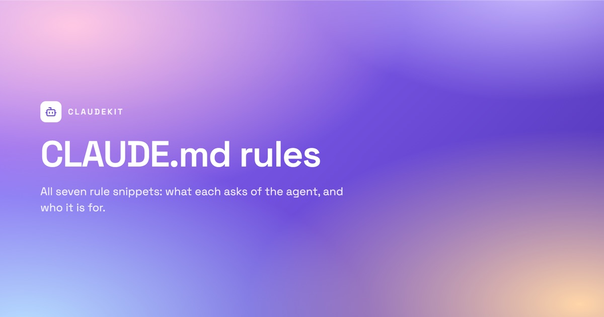 CLAUDE.md rules